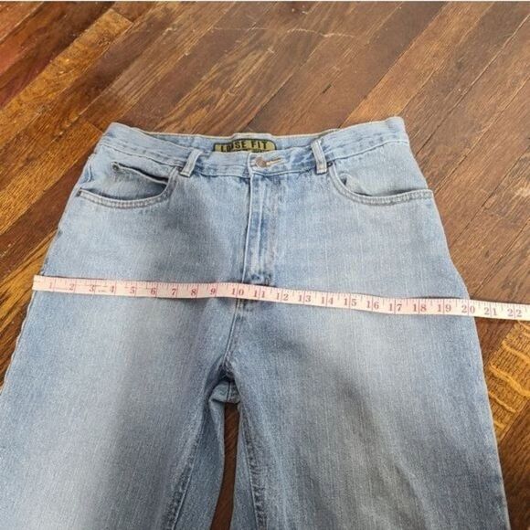 Vintage 90s High Rise Light Wash Straight Leg Jeans Unisex - Picture 7 of 13